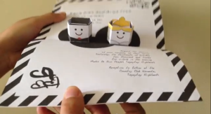 Bride&Groom Blocks Wedding Invite